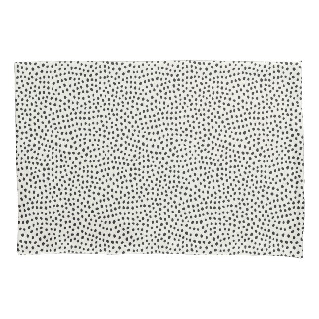 Black Dot Pattern Pillow Case (Front-Left)