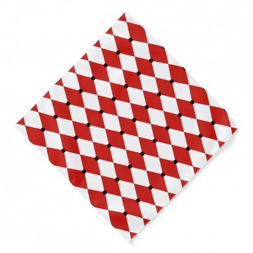 Black Dot Red and White Harlequin Bandana