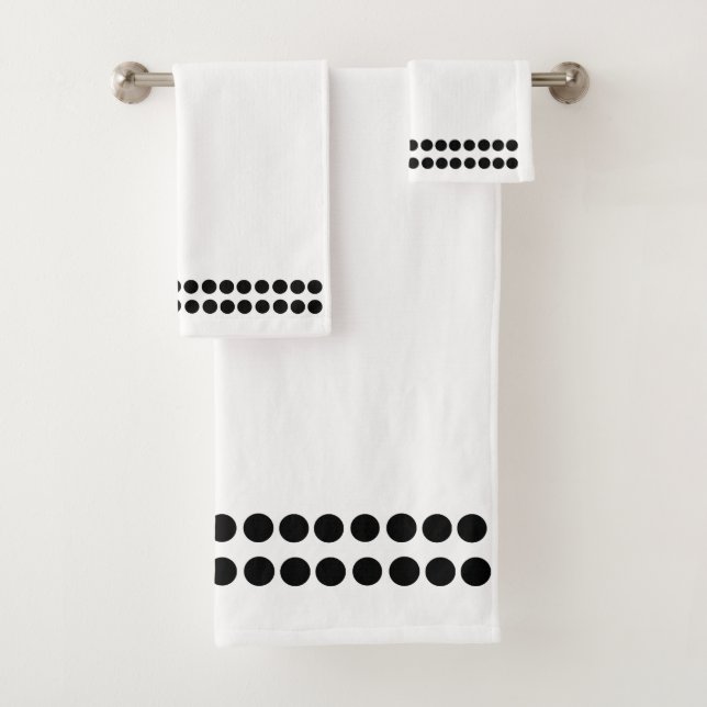 Black Dot White Towel Set (Insitu)