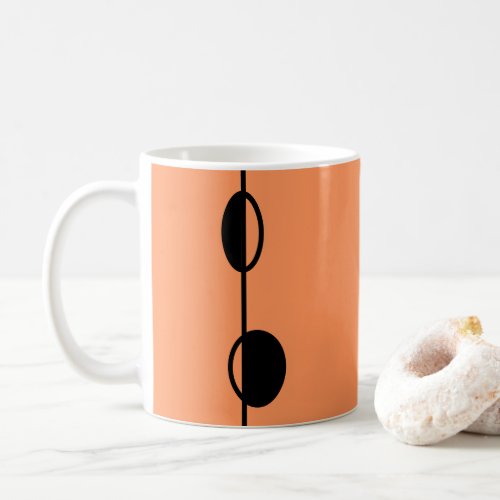 Black dots and vertical lines on Orange Coffee Mug