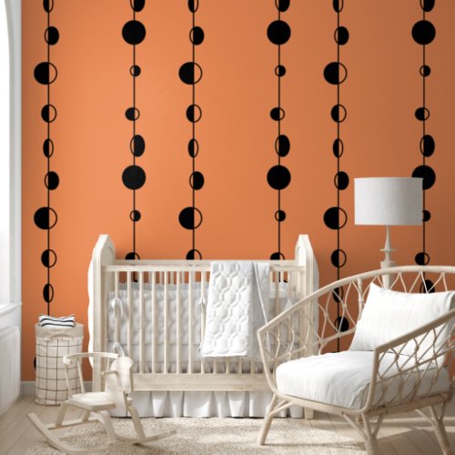 Black dots and vertical lines on Orange Wallpaper