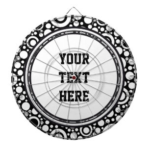 Black Dots & Circles Grid + your backgr. & text Dart Board