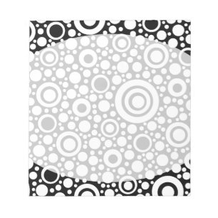 Black Dots & Circles Grid + your backgr. & text Notepad