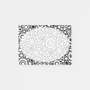 Black Dots & Circles Grid + your backgr. & text Post-it Notes