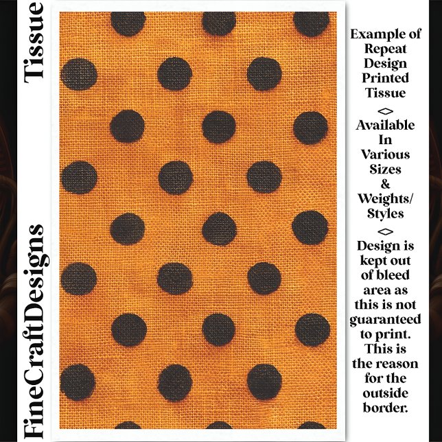 Black Dots on Orange Repeat Design DW2 Decoupage Tissue Paper (Creator Uploaded)