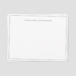 Black Double Border Couple Note Card