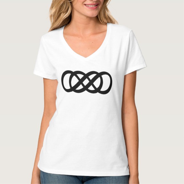 Black Double Infinity Symbol  T-Shirt (Front)