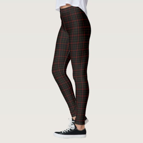 Black Double Red Yellow Baby Tartan Plaid Leggings