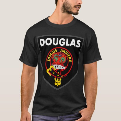 Black Douglas T with Salamander in Flames logo T_Shirt