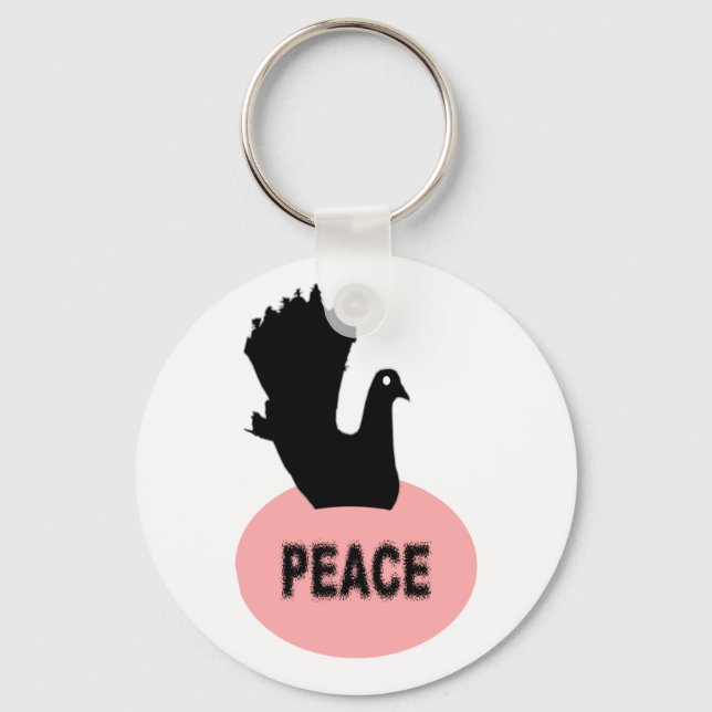 Black Dove Peace Keychain (Front)