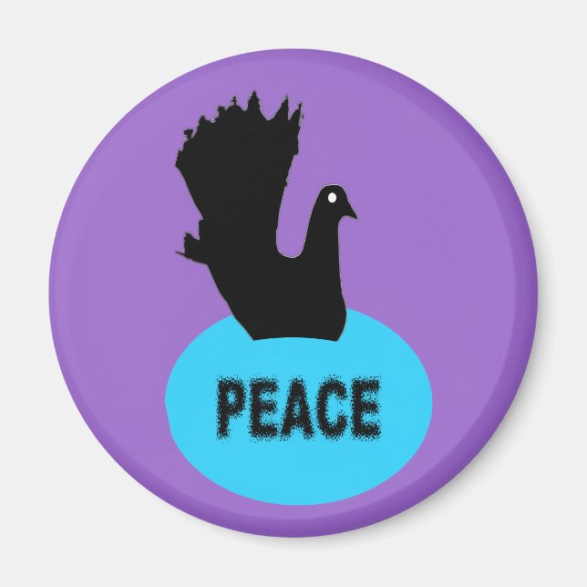 Black Dove Peace Magnet (Front)