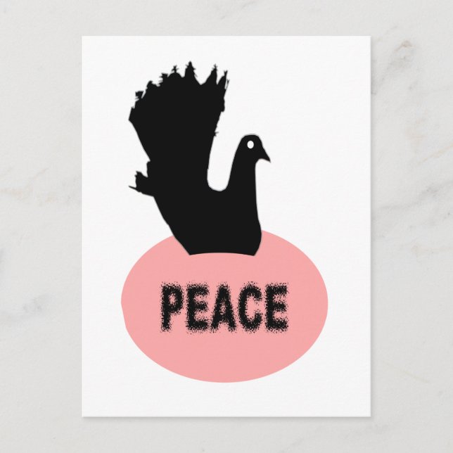 Black Dove Peace Postcard (Front)