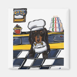 Black Doxie Chef Magnet