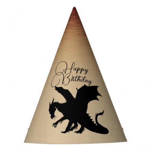 Black Dragon Ancient Paper Birthday Party Hat