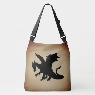 Black Dragon Ancient Paper Crossbody Bag