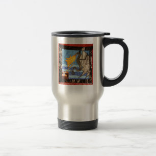 "Black Dragon and Mage" Quilted Dragons series Travel Mug