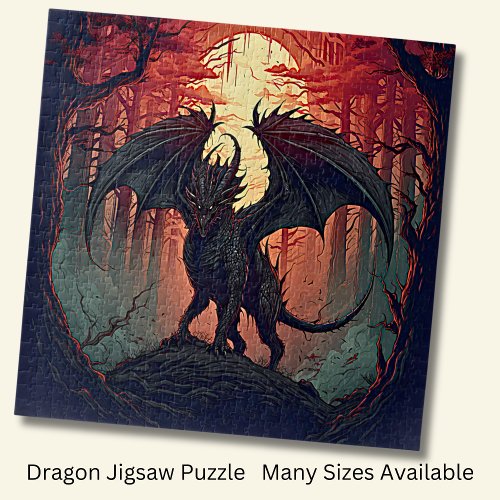 Black Dragon at Sunset Jigsaw Puzzle