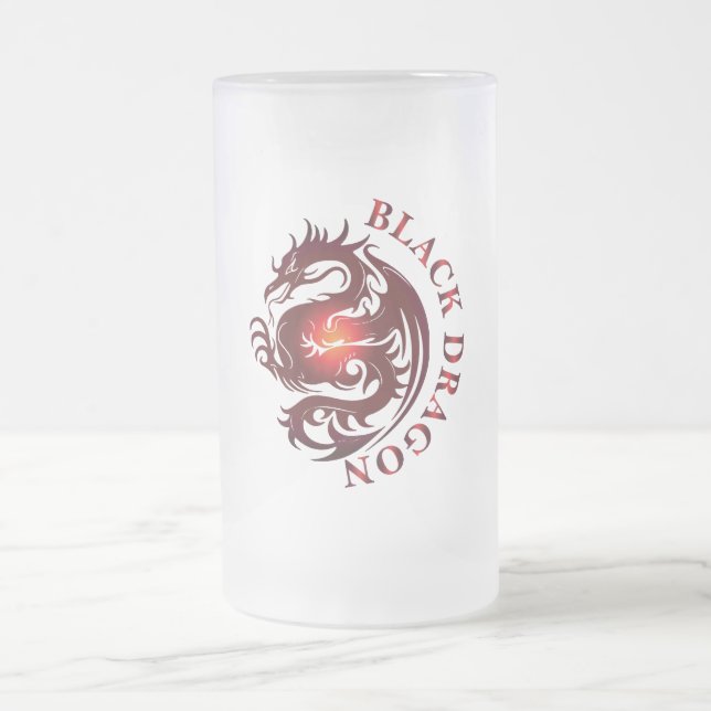 Black Dragon Beer Glass Frosted Glass Beer Mug (Center)