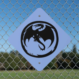 Black Dragon blue diamond metal sign