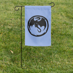 Black Dragon blue garden flag