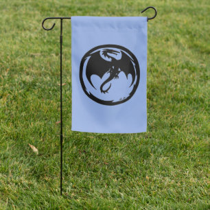 Black Dragon blue garden flag