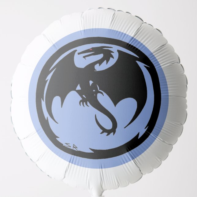 Black Dragon blue helium balloon (Front)