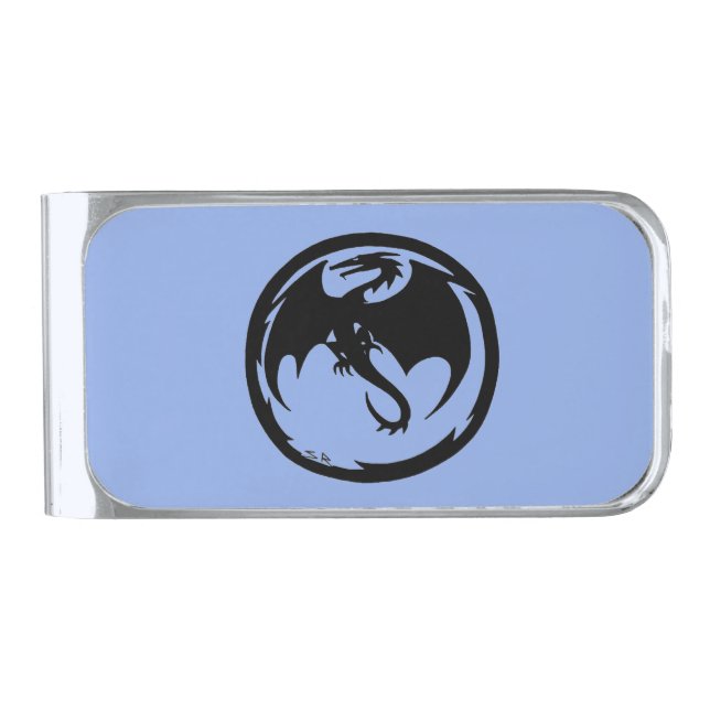 Black Dragon Blue money clip (Front)