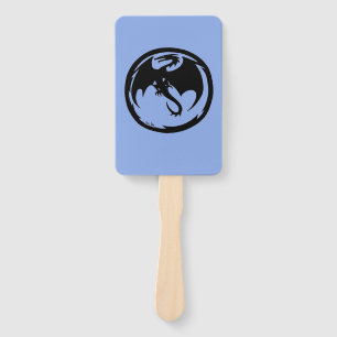 Black Dragon blue rectangle hand fans