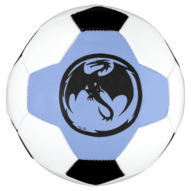 Black Dragon blue soccer ball (Front)
