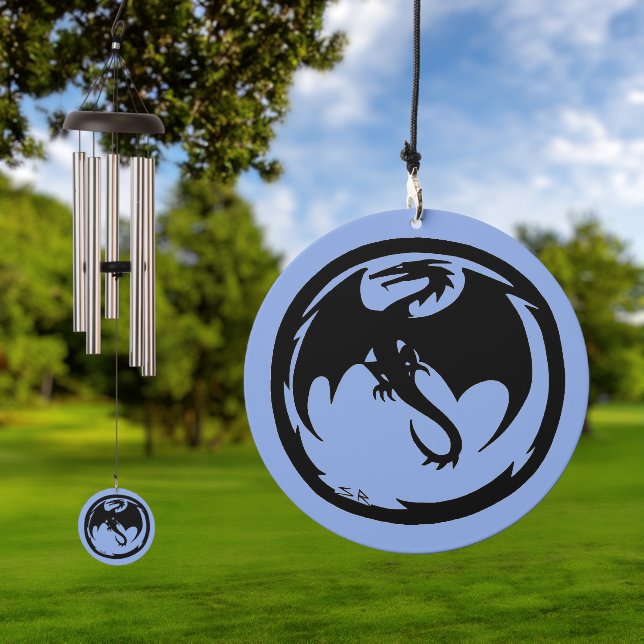 Black Dragon blue wind chime Wind Chime (Outdoor)