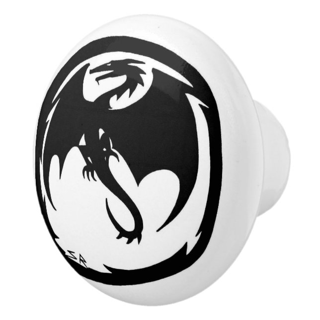 Black Dragon ceramic knob (Right)