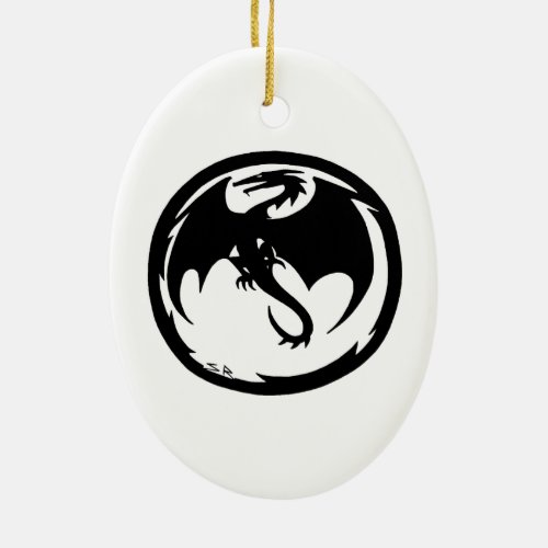 Black Dragon ceramic ornament