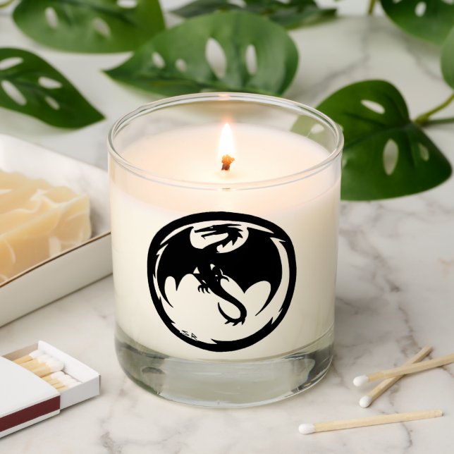 Black Dragon clear candle (Lit)