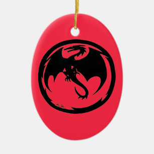 Black Dragon coral ceramic ornament