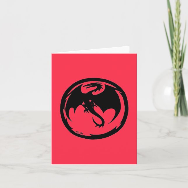 Black Dragon coral greeting card (Front)