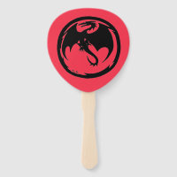 Black Dragon coral paddle hand fans