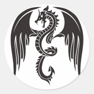 BLACK dragon DRAGÃO NEGRO Classic Round Sticker