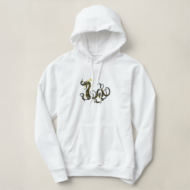 Black Dragon Embroidered Hoodie (Design Front)