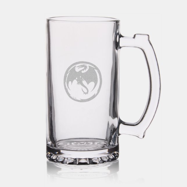 Black Dragon etched glass stein (Glassware)