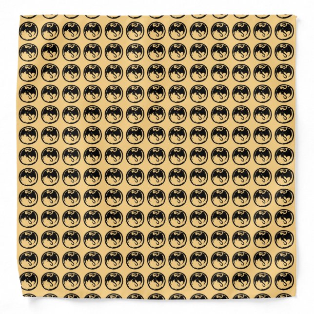 Black Dragon gold bandana multi (Front)