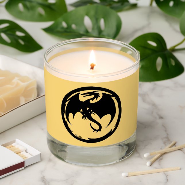 Black Dragon gold candle (Lit)
