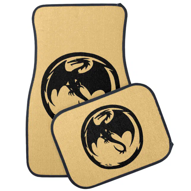 Black Dragon Gold car mats front and rear Zazzle