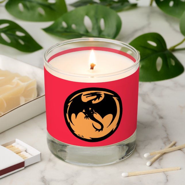 Black Dragon gold coral candle (Lit)