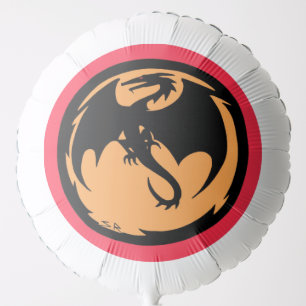 Black Dragon gold coral helium balloon