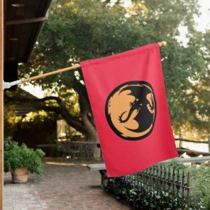 Black Dragon gold coral house flag