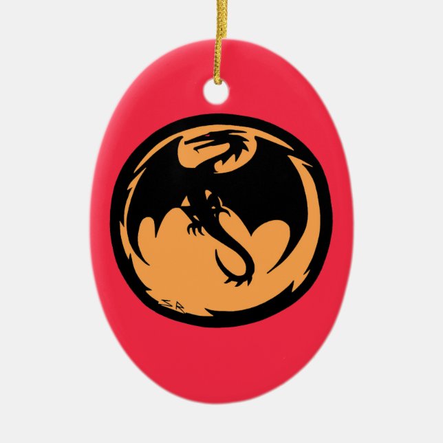 Black Dragon gold coral ornament (Front)