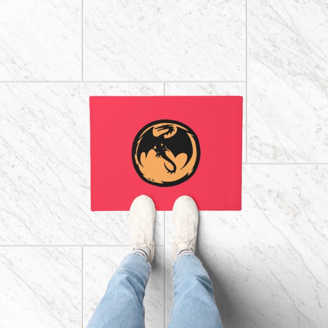 Black Dragon gold coral small doormat (Indoor)