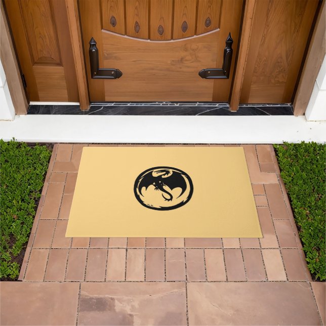 Black Dragon gold doormat (Outdoor)