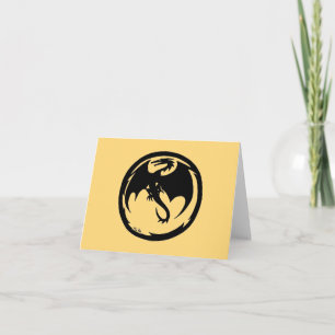 Black Dragon gold greeting card