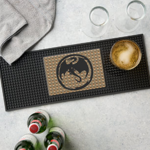 Black Dragon Gold Indent bar mat